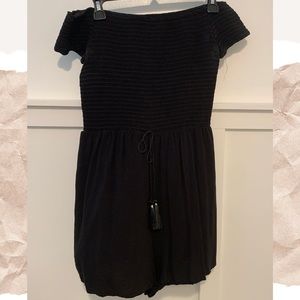 Off the shoulder black romper